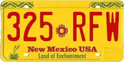 NM license plate 325RFW