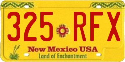NM license plate 325RFX