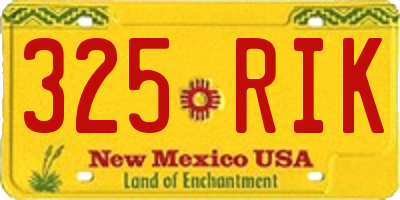 NM license plate 325RIK