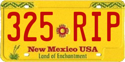 NM license plate 325RIP