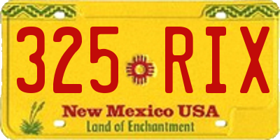 NM license plate 325RIX