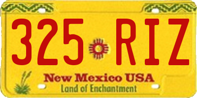 NM license plate 325RIZ