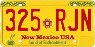 NM license plate 325RJN