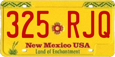 NM license plate 325RJQ