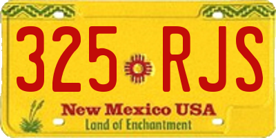 NM license plate 325RJS