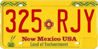 NM license plate 325RJY