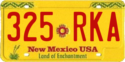 NM license plate 325RKA