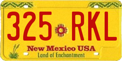 NM license plate 325RKL