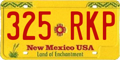 NM license plate 325RKP