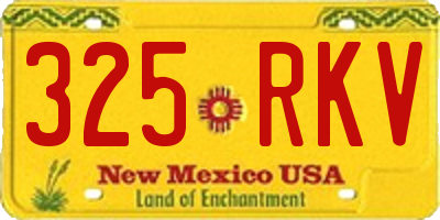 NM license plate 325RKV