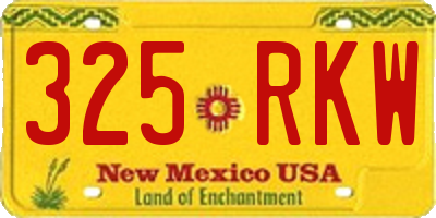 NM license plate 325RKW