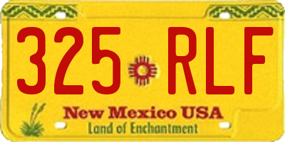 NM license plate 325RLF