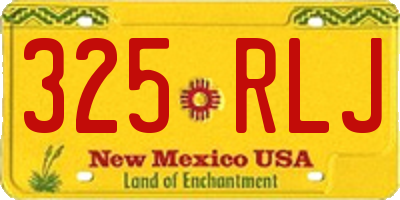 NM license plate 325RLJ