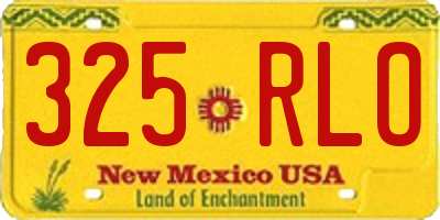 NM license plate 325RLO