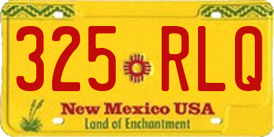 NM license plate 325RLQ