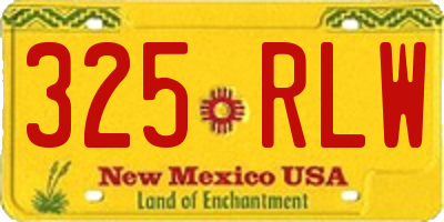 NM license plate 325RLW