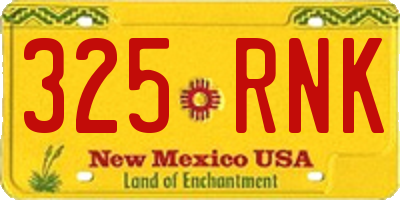 NM license plate 325RNK