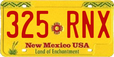 NM license plate 325RNX