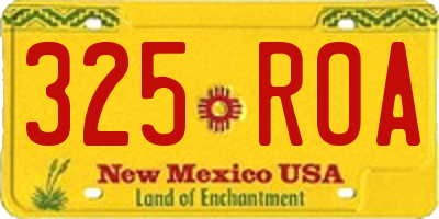 NM license plate 325ROA