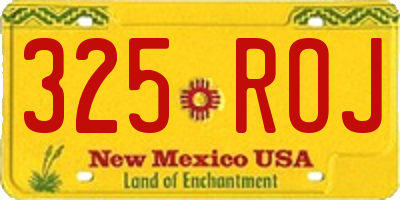 NM license plate 325ROJ