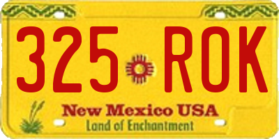 NM license plate 325ROK