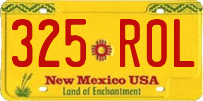 NM license plate 325ROL