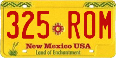 NM license plate 325ROM