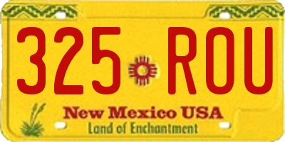 NM license plate 325ROU