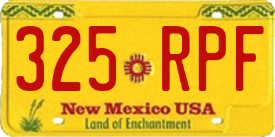NM license plate 325RPF