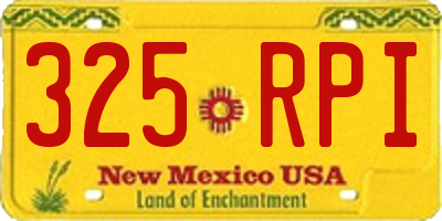 NM license plate 325RPI