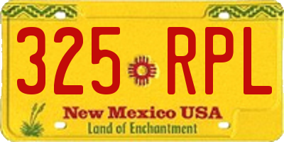 NM license plate 325RPL