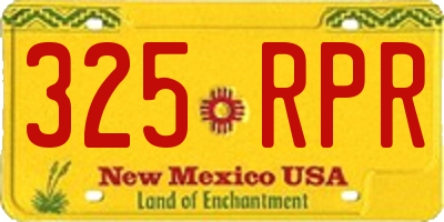 NM license plate 325RPR