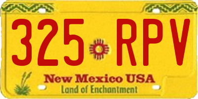 NM license plate 325RPV
