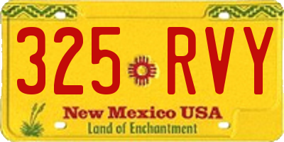 NM license plate 325RVY
