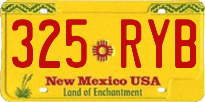 NM license plate 325RYB