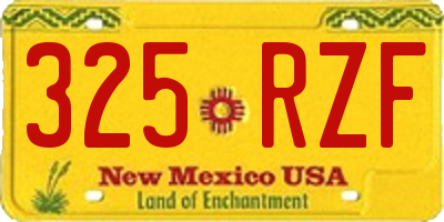 NM license plate 325RZF