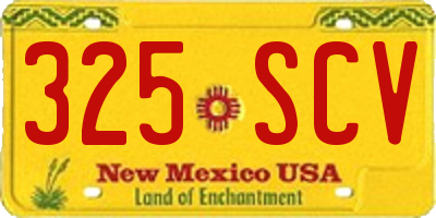 NM license plate 325SCV