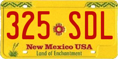 NM license plate 325SDL