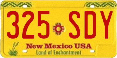 NM license plate 325SDY