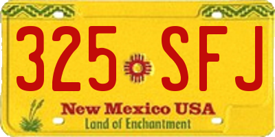 NM license plate 325SFJ