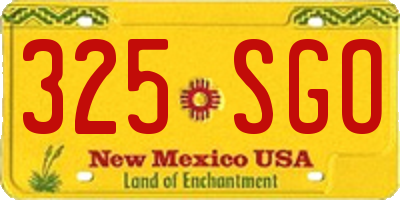 NM license plate 325SGO