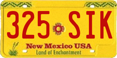 NM license plate 325SIK