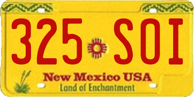 NM license plate 325SOI