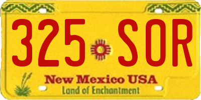 NM license plate 325SOR
