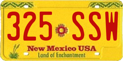 NM license plate 325SSW