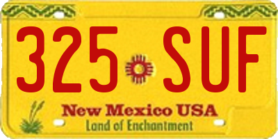 NM license plate 325SUF