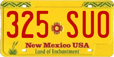 NM license plate 325SUO