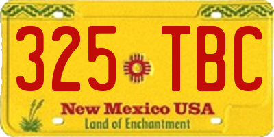 NM license plate 325TBC