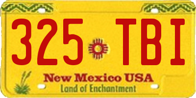 NM license plate 325TBI