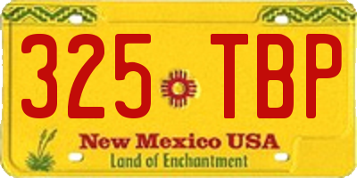 NM license plate 325TBP